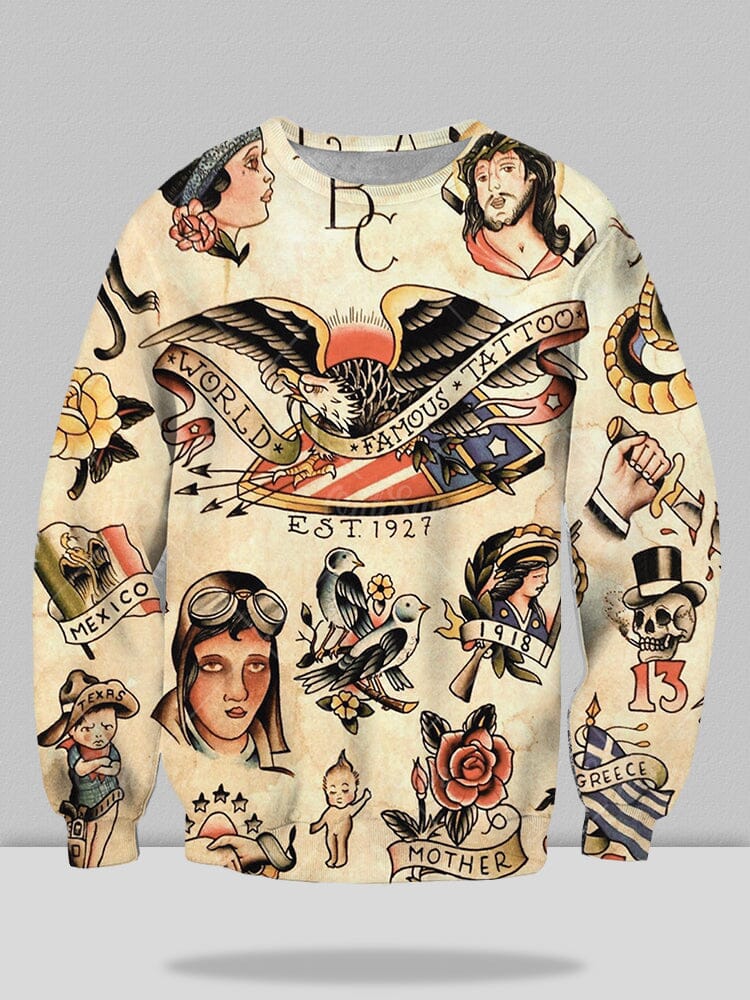 Printed Street Trend Classic Crew Neck Sweatshirt