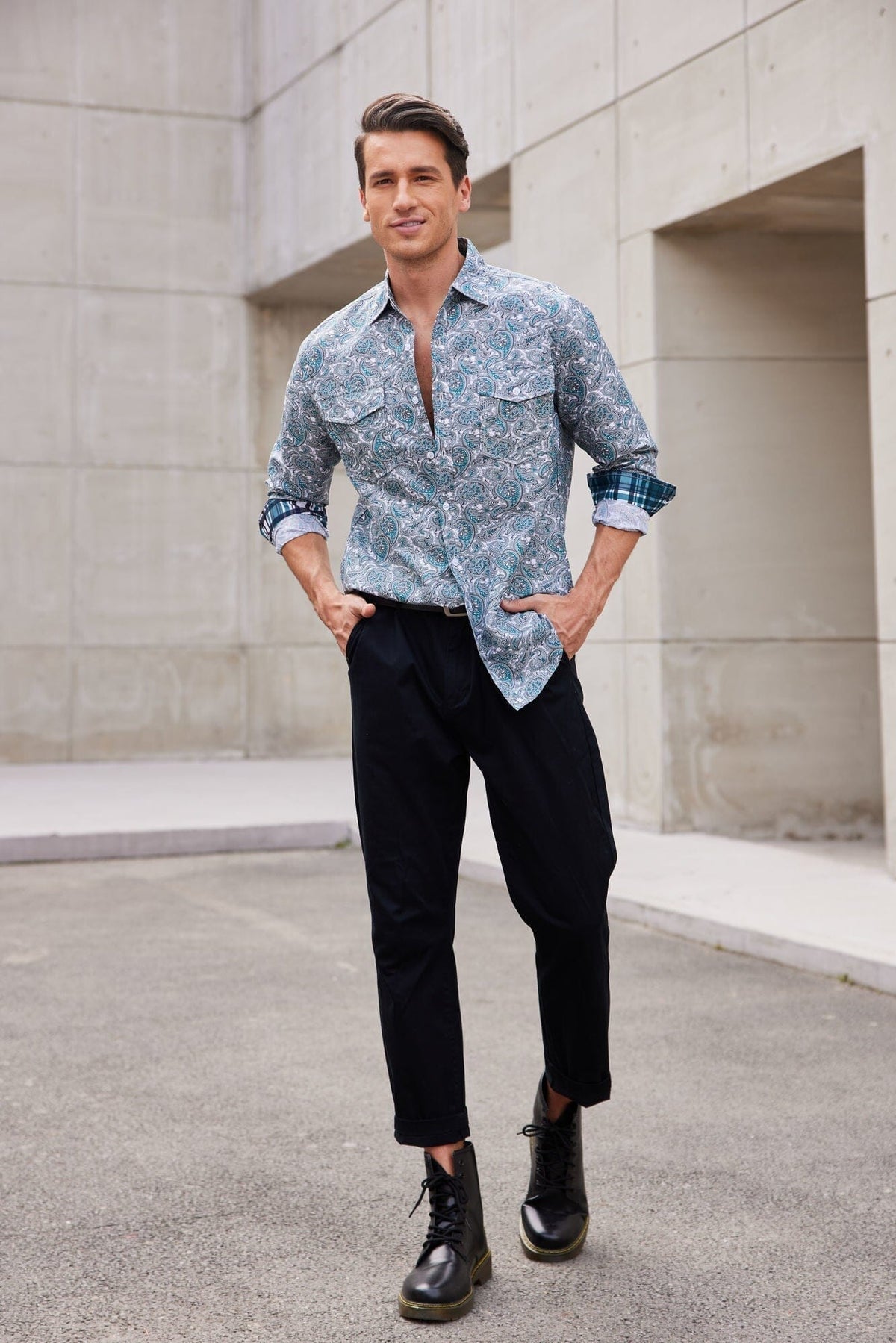 Floral Dress Slim Shirt (US Only)