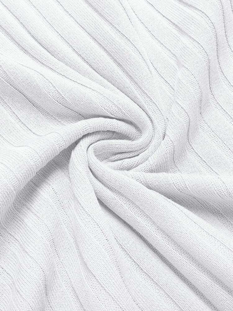 Casual Stretch Ribbed Knit Polo Shirt (US Only)