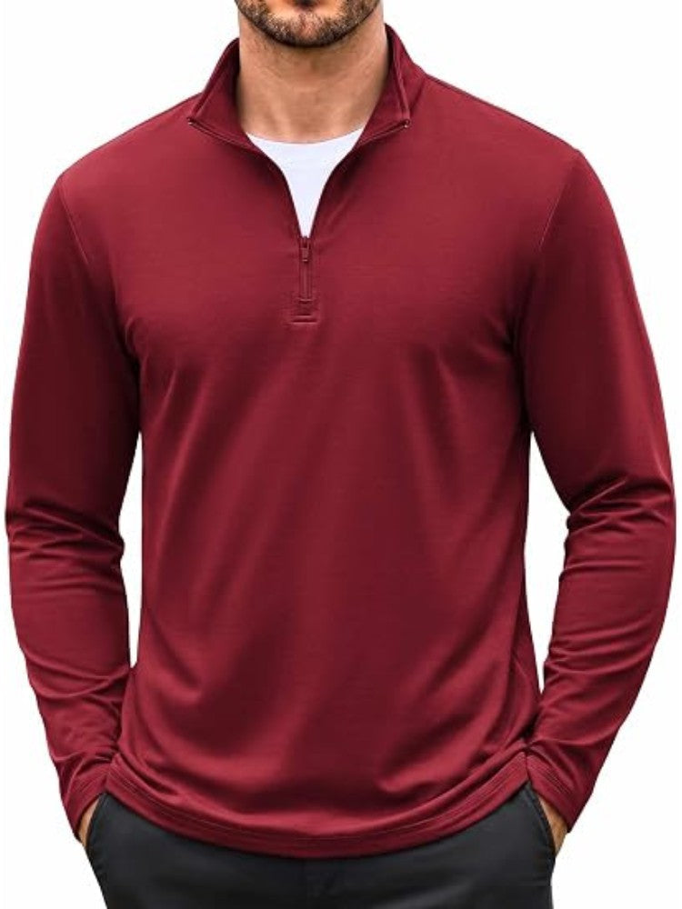 Thin Fleece Lined Quarter Zip Thermal Pullover (US Only)