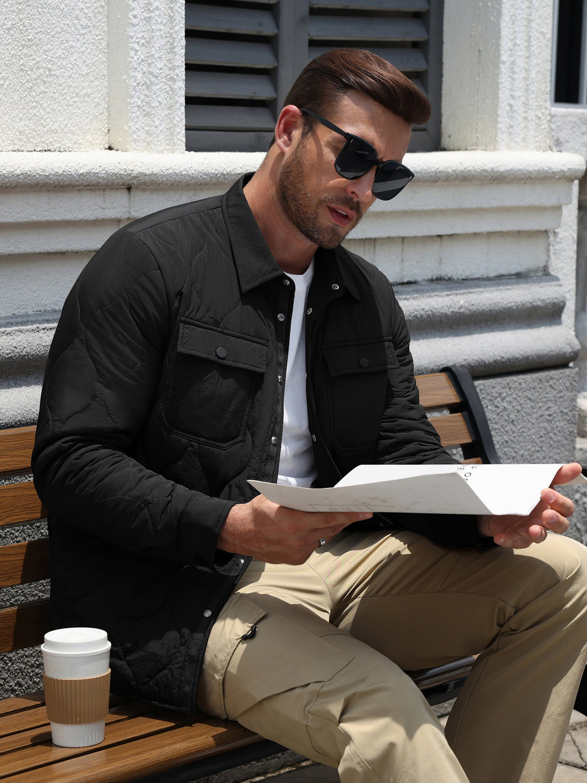 Snap Up Quilted Lightweight Puffer Jacket (US Only)