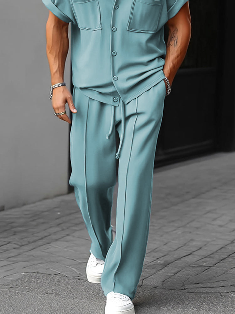 Minimal Casual Wrinkle Free Shirt Set