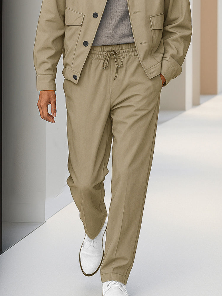 Casual Utility Style Jacket Pants Set