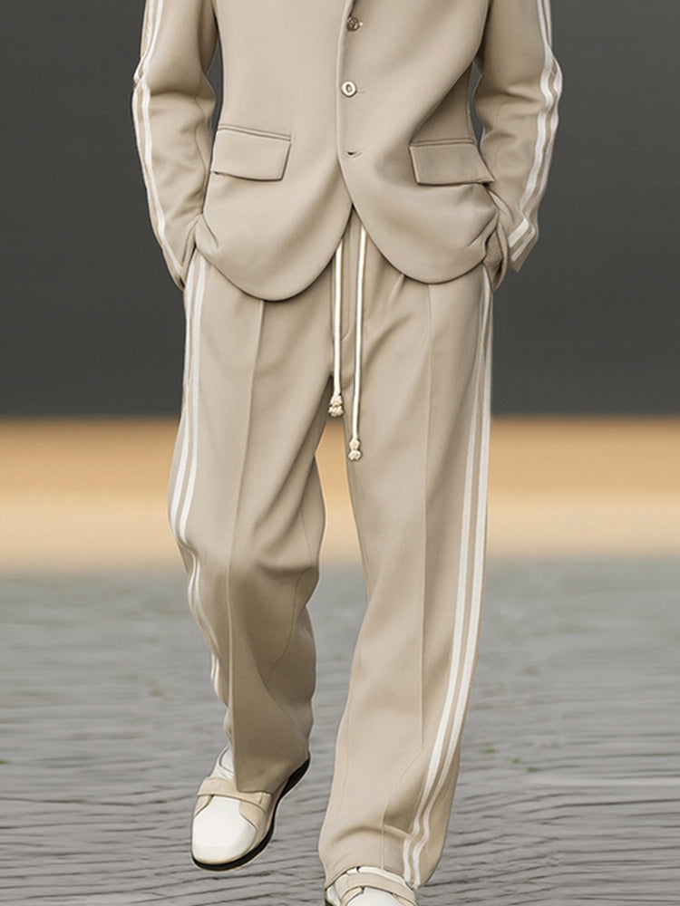 Modern Side Striped Blazer Suit Set