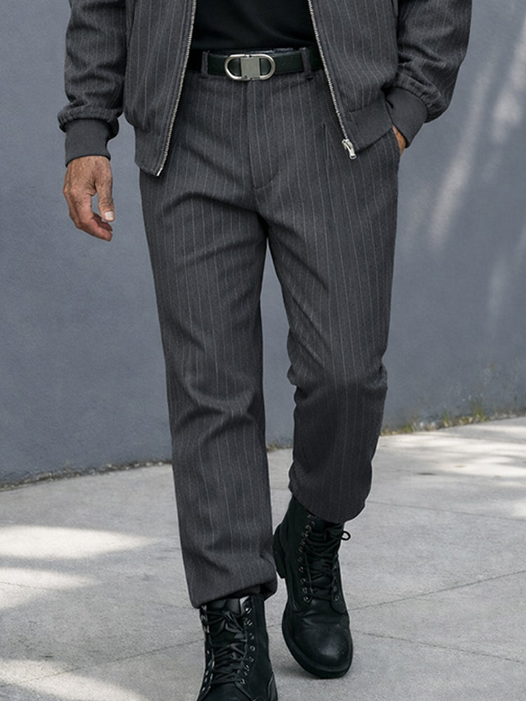 Modern Striped Bomber Jacket Pants Set