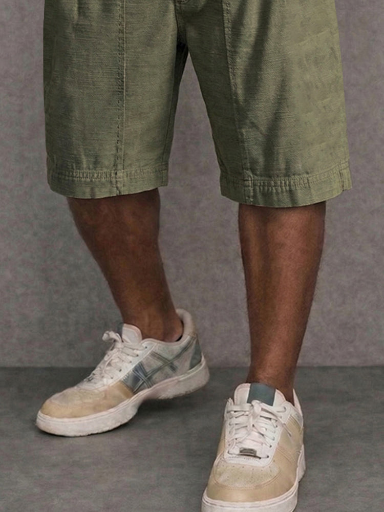 Unique 100% Cotton High Waist Button Shorts