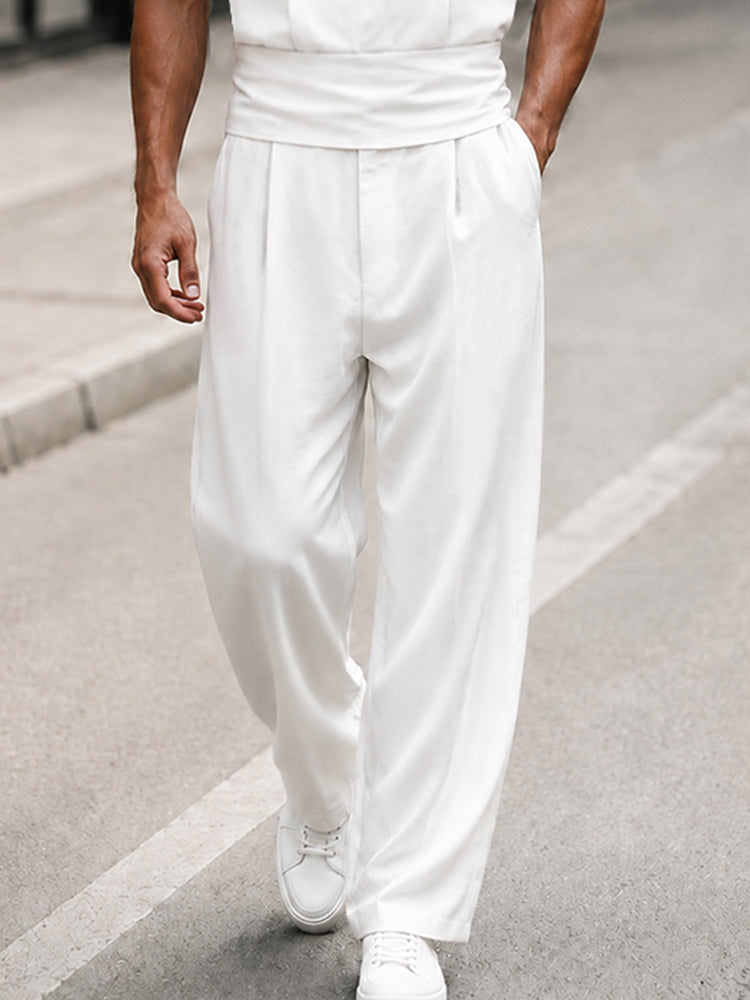 Modern Minimalist Half Placket Shirt Pants Set
