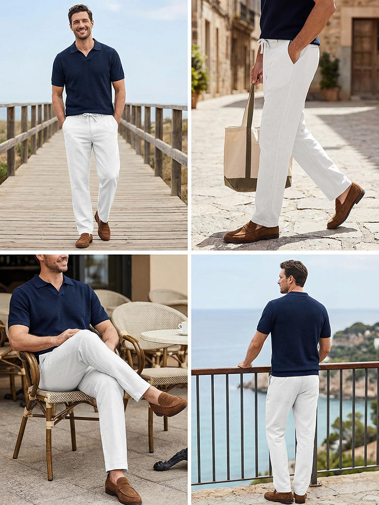 Comfort Lightweight Cotton Linen Drawstring Pants (US Only)