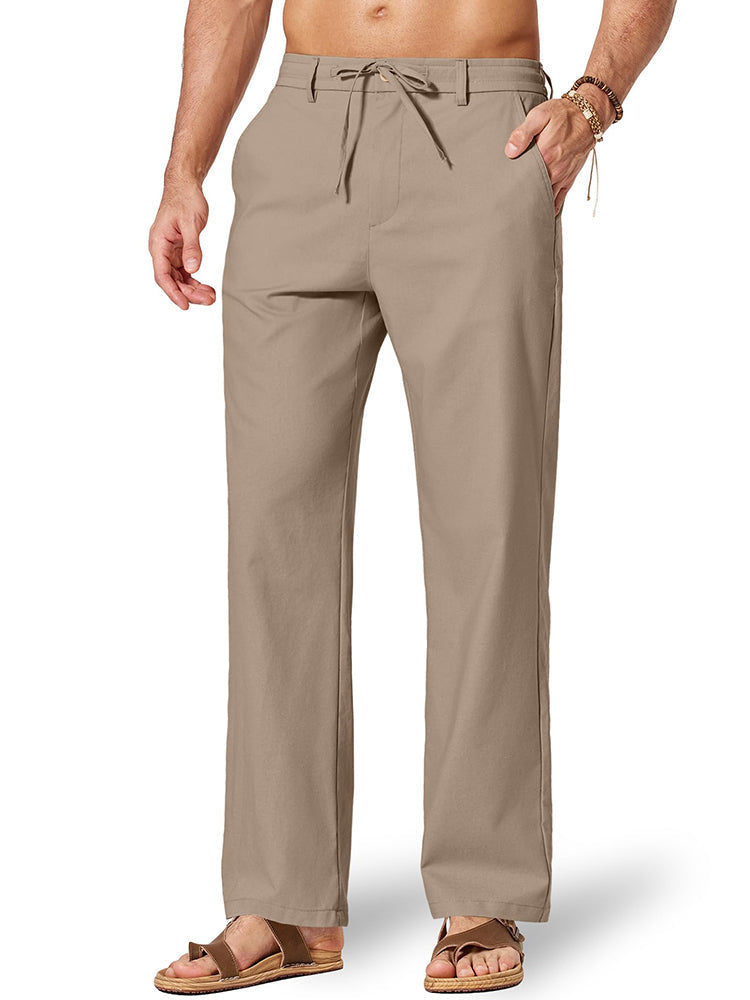 Comfort Lightweight Cotton Linen Drawstring Pants (US Only)