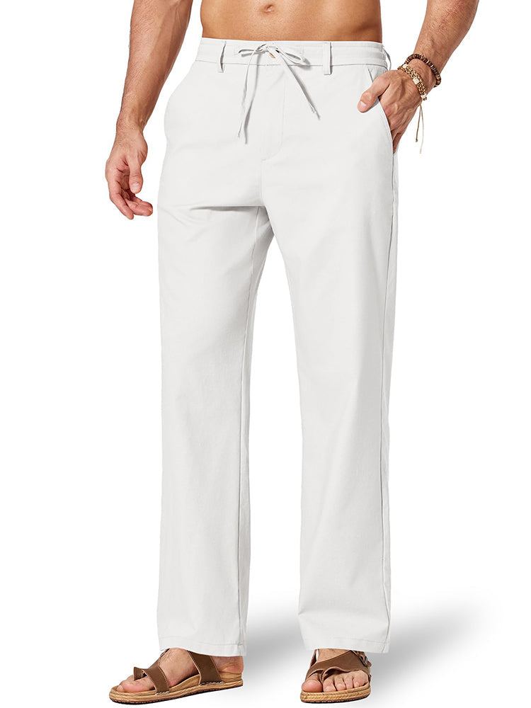 Comfort Lightweight Cotton Linen Drawstring Pants (US Only)