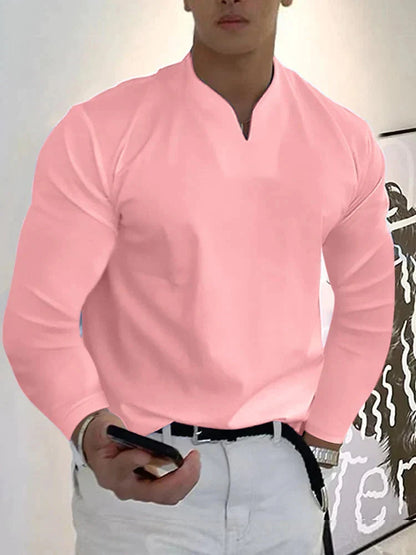 Loose V Neck Long Sleeves Shirt (Live Only)