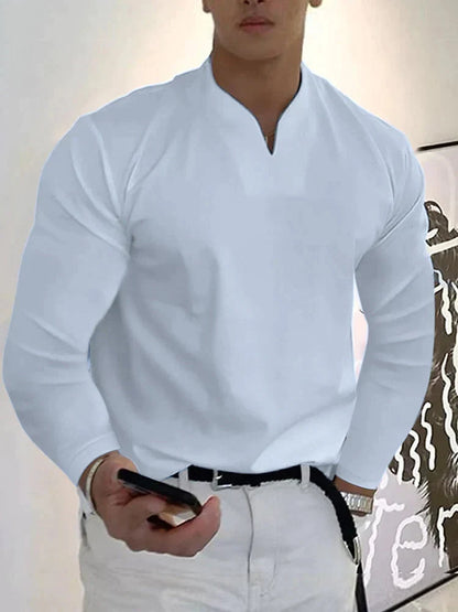 Loose V Neck Long Sleeves Shirt (Live Only)