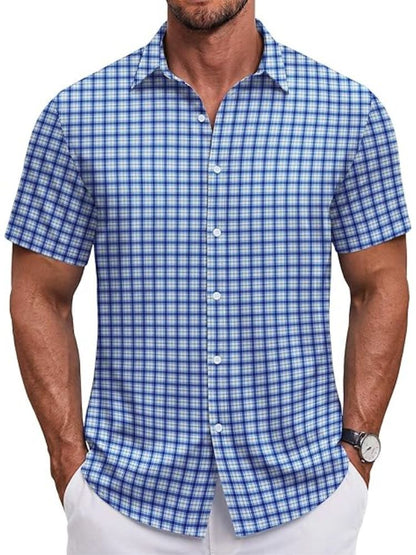 Men's Short Sleeve Casual Button-Down Shirt (US Only)