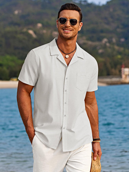Casual Classic Short Sleeve Shirt with Pocket (US Only)