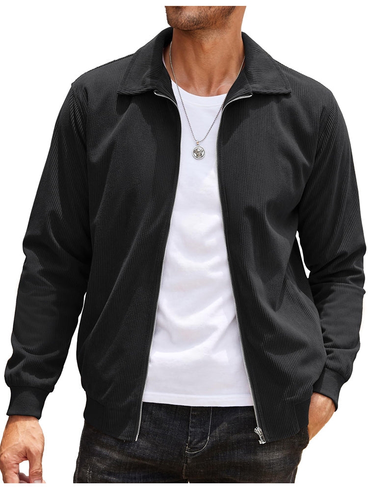Casual Zip Up Corduroy Bomber Jacket (US Only)