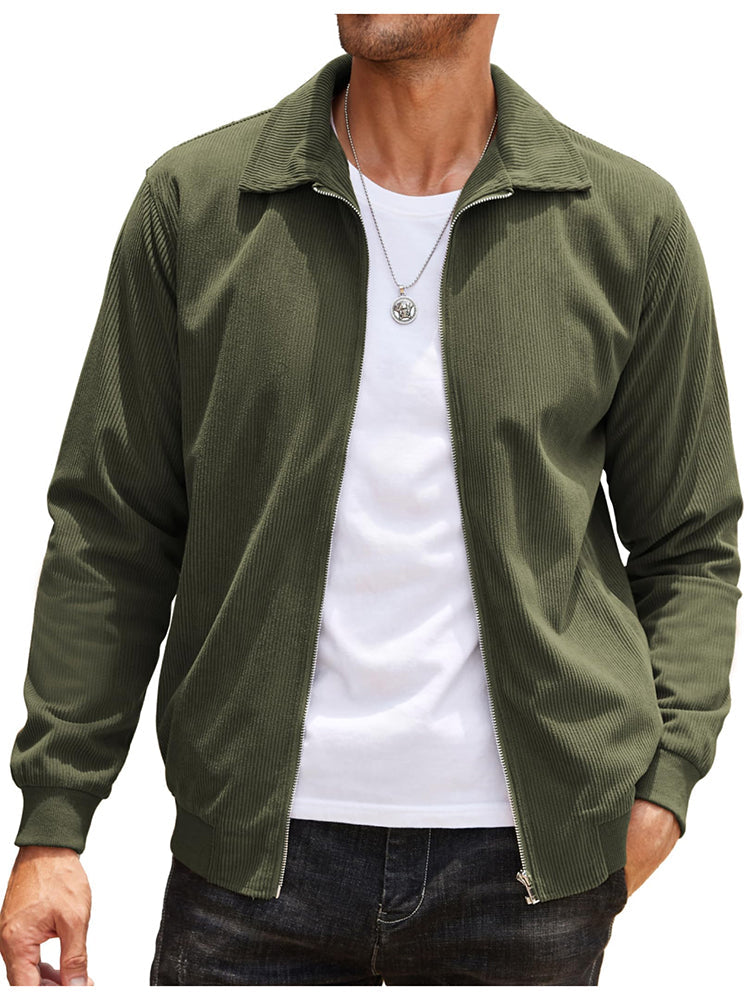 Casual Zip Up Corduroy Bomber Jacket (US Only)