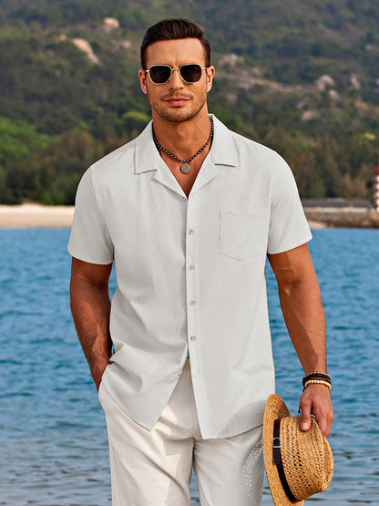 Casual Classic Short Sleeve Shirt with Pocket (US Only)