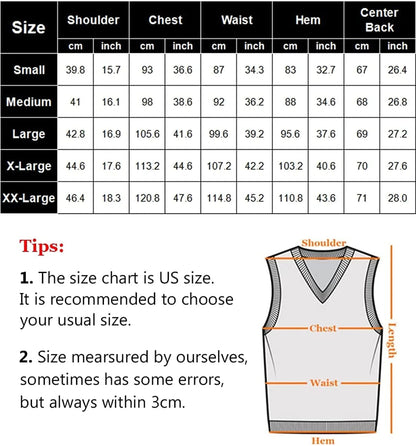 V Neck Sleeveless Knitted Pullover Vest Sweater (US Only)