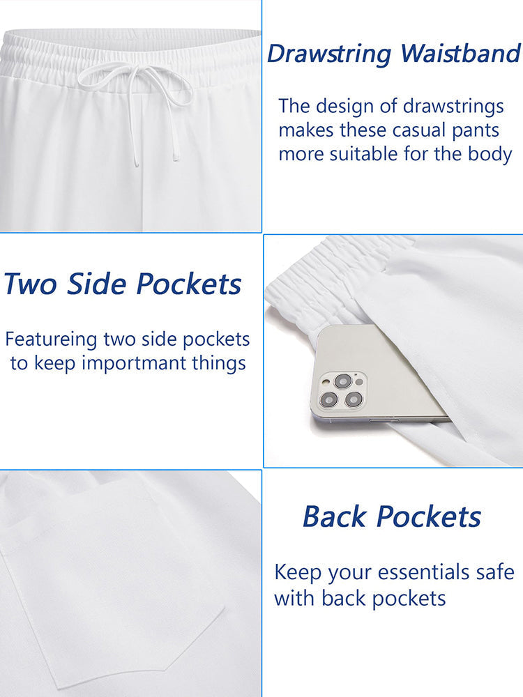 Casual Linen Blend Summer Trousers (US Only)