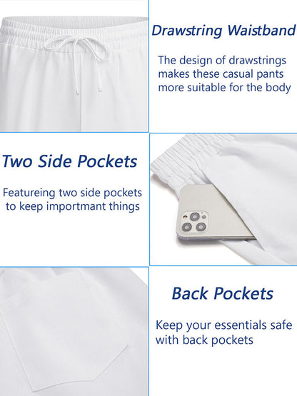 Casual Linen Blend Summer Trousers (US Only)