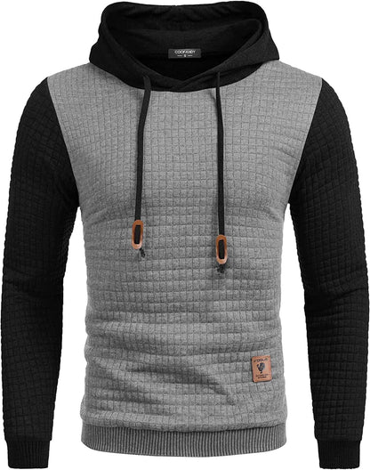 Gym Drawstring Plaid Jacquard Hoodie (US Only)