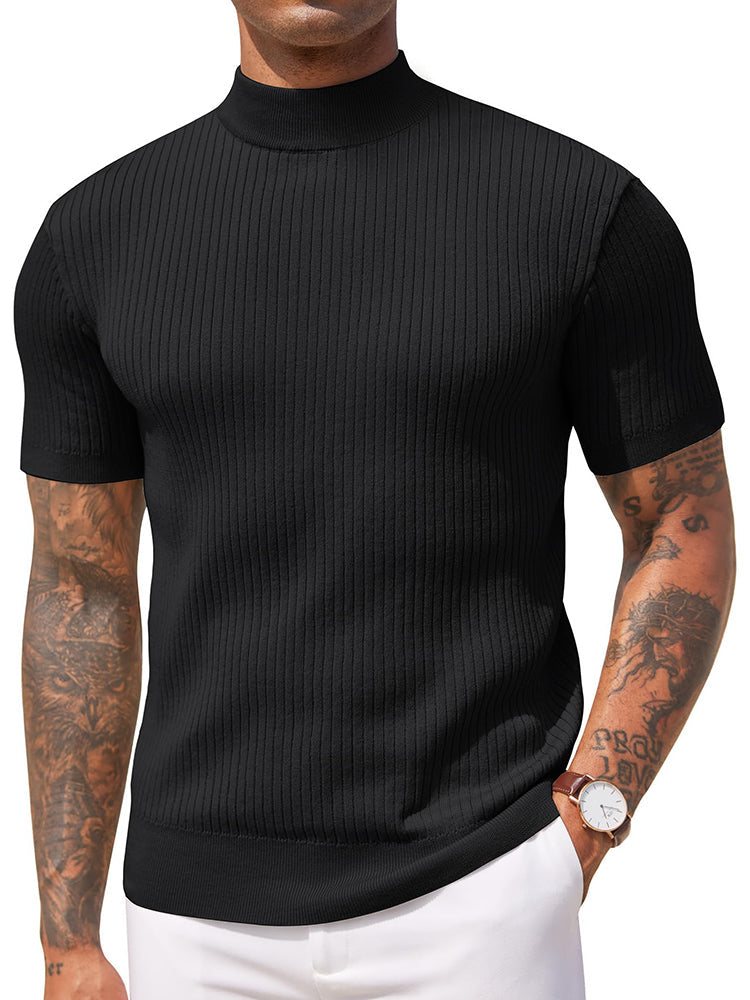Basic Mock Neck Knit Tee (US Only)