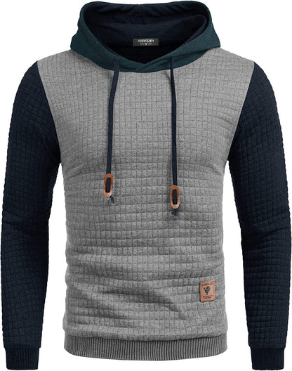 Gym Drawstring Plaid Jacquard Hoodie (US Only)