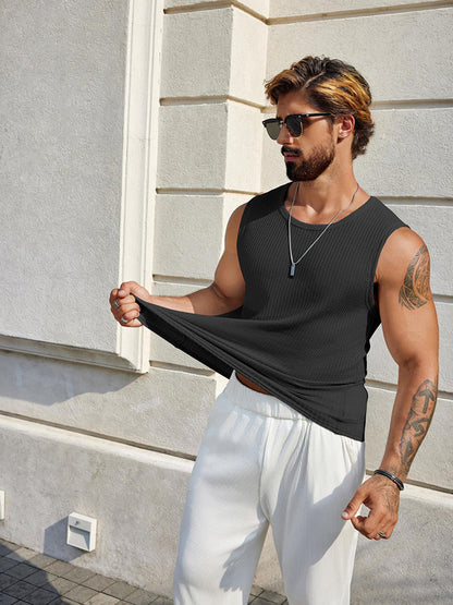 Casual Waffle Knit Muscle 2 PCS Tank Tops (US Only)