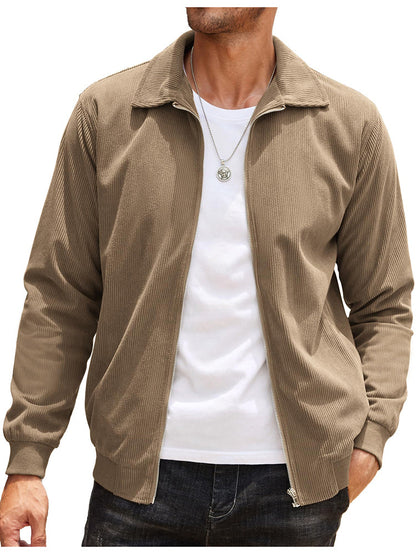 Casual Zip Up Corduroy Bomber Jacket (US Only)