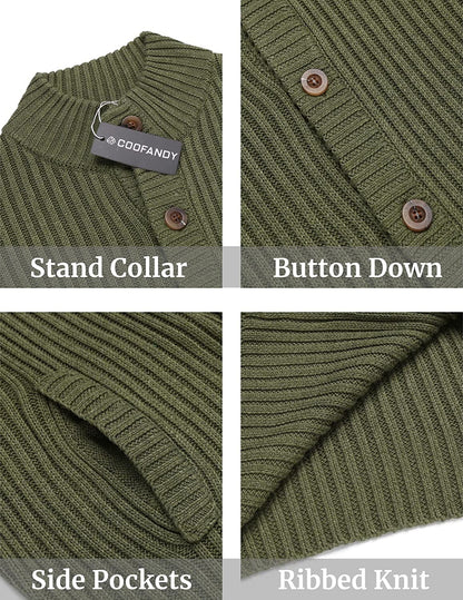 Stand Collar Button Down Sweaters (US Only)