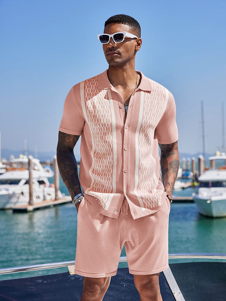 Vintage Knit Shirt Shorts Set (US Only)