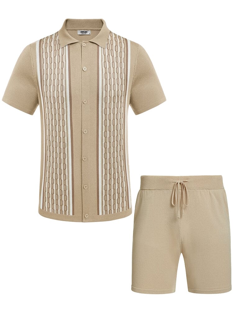 Vintage Knit Shirt Shorts Set (US Only)