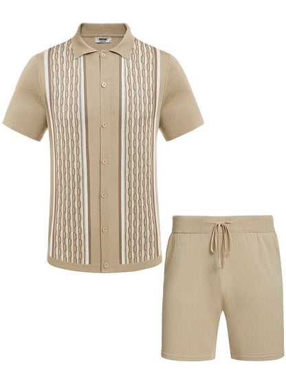 Vintage Knit Shirt Shorts Set (US Only)