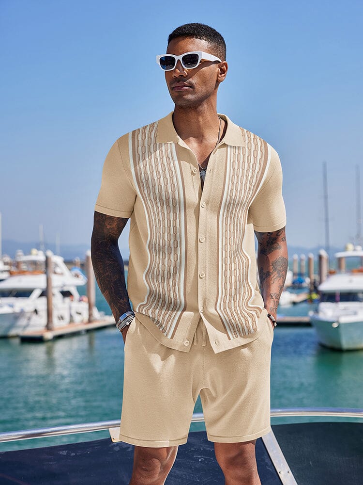 Vintage Knit Shirt Shorts Set (US Only)