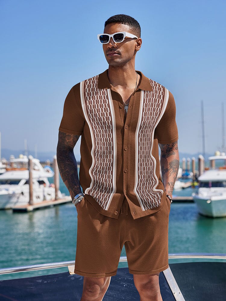 Vintage Knit Shirt Shorts Set (US Only)