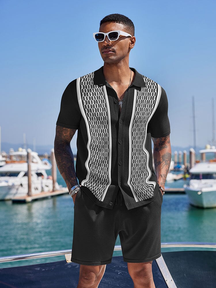 Vintage Knit Shirt Shorts Set (Live Only)