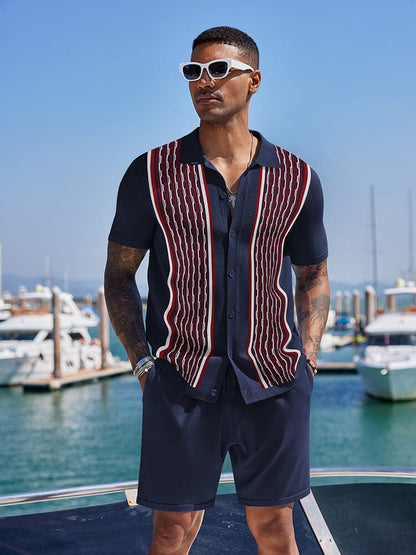 Vintage Knit Shirt Shorts Set (Live Only)