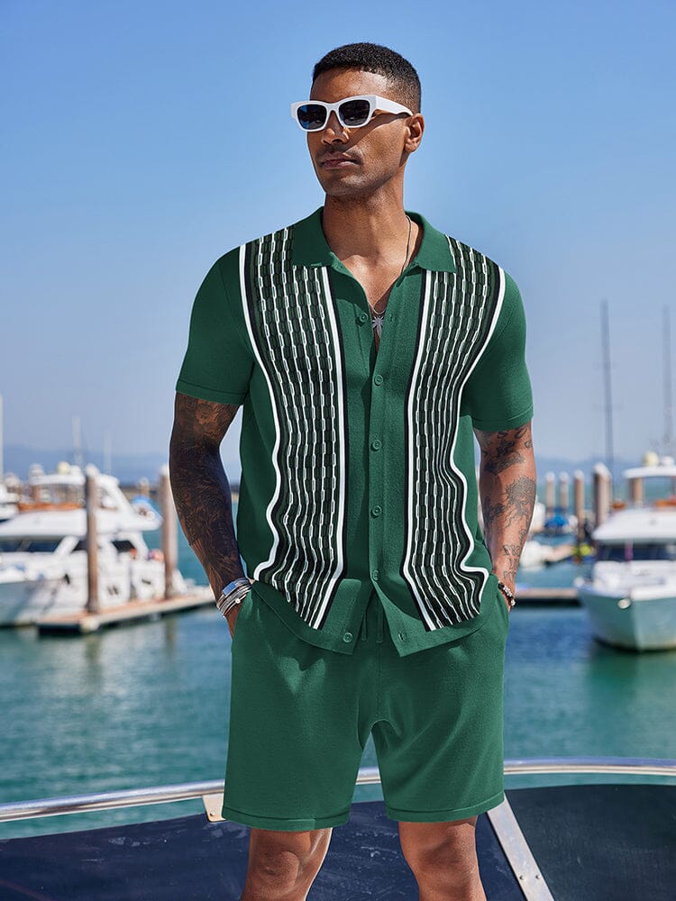 Vintage Knit Shirt Shorts Set (US Only)