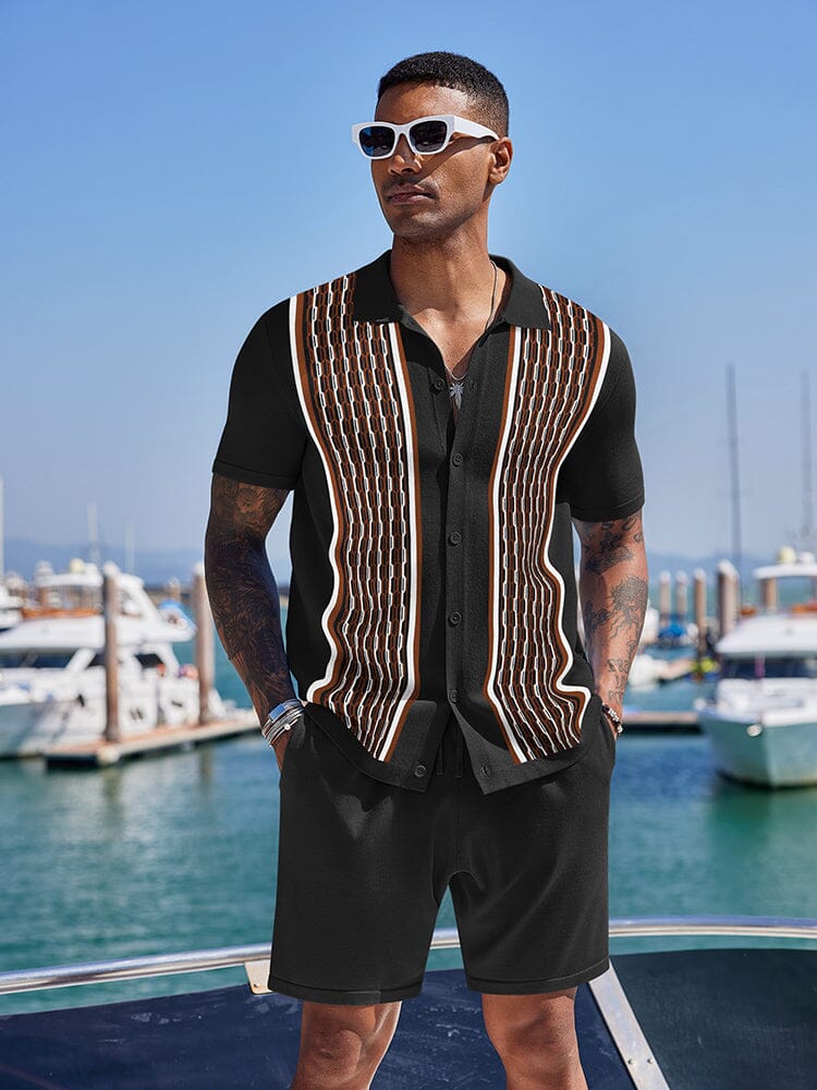 Vintage Knit Shirt Shorts Set (US Only)