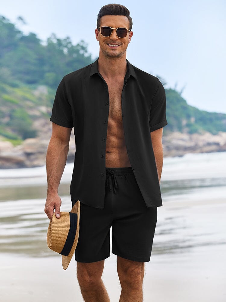 Vacation Textured Beach Shirt Set (US Only)