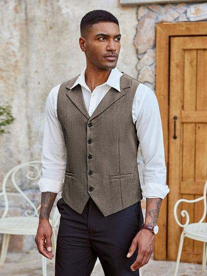 Slim Fit Notch Lapel Formal Vest (US Only)