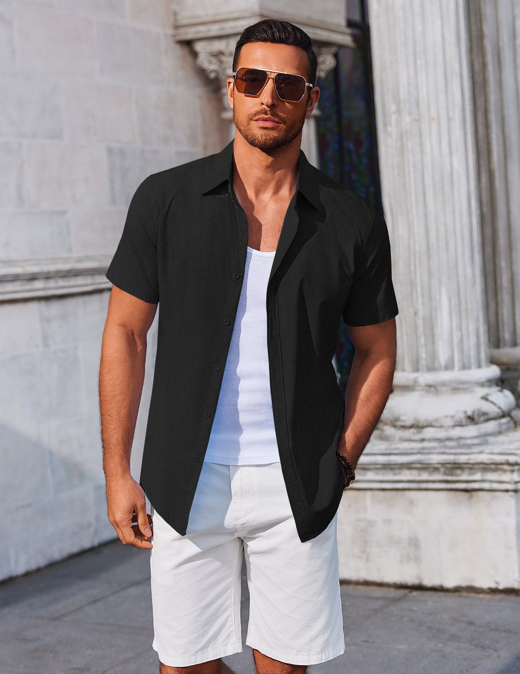 Casual Summer Button Down Short Sleeve Shirts (US Only)