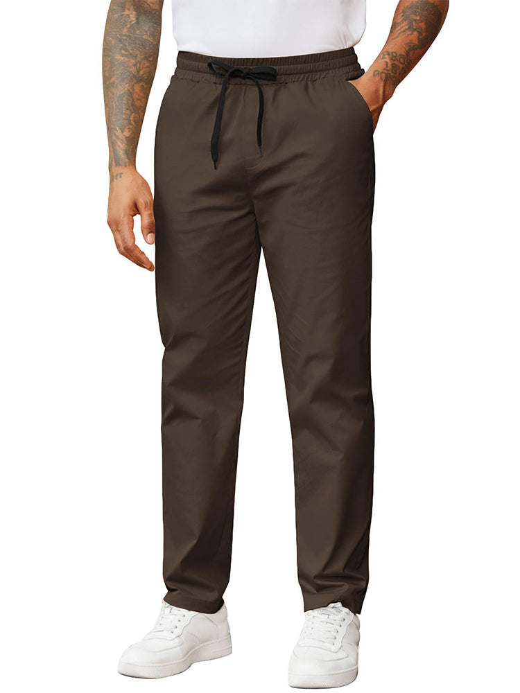 Casual Straight Leg Drawstring Chino Pants (US Only)