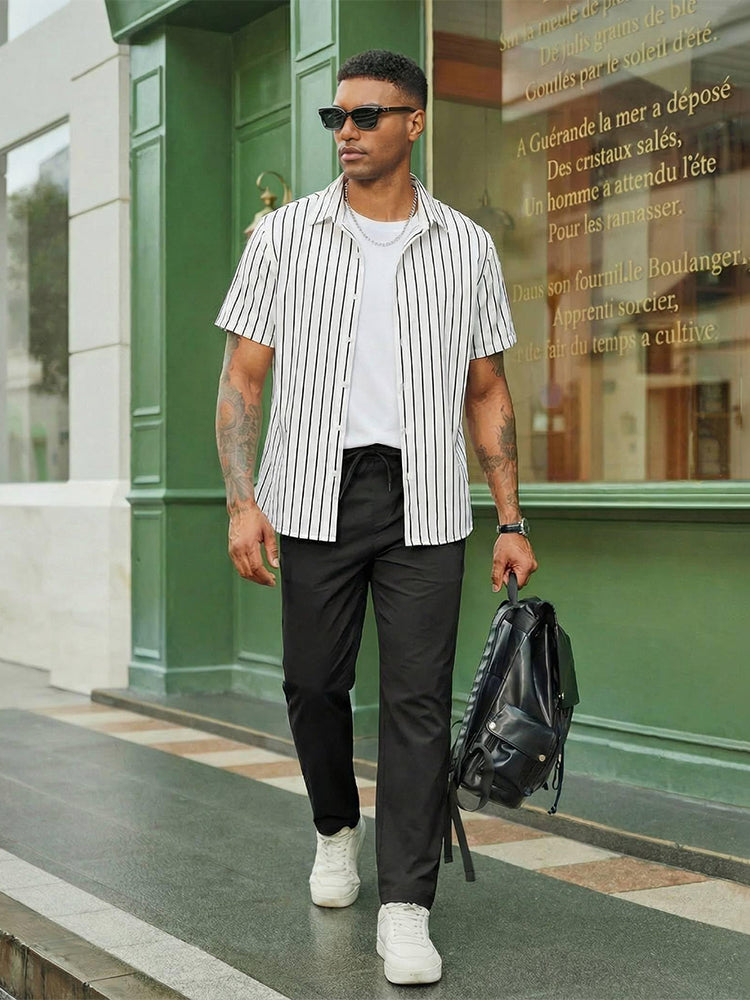 Casual Straight Leg Drawstring Chino Pants (US Only)