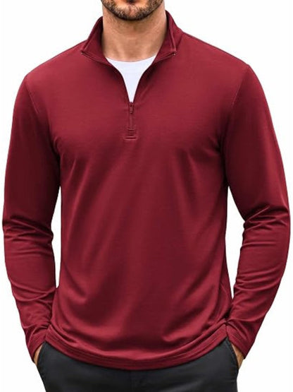 Thin Fleece Lined Quarter Zip Thermal Pullover (US Only)