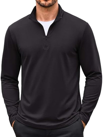 Thin Fleece Lined Quarter Zip Thermal Pullover (US Only)