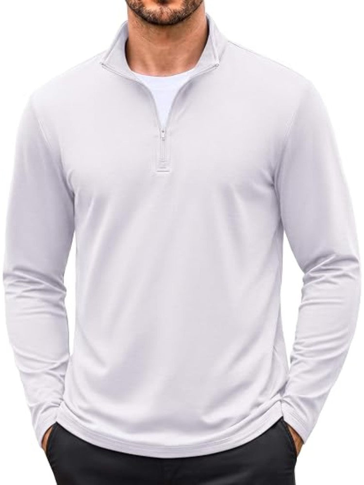 Thin Fleece Lined Quarter Zip Thermal Pullover (US Only)