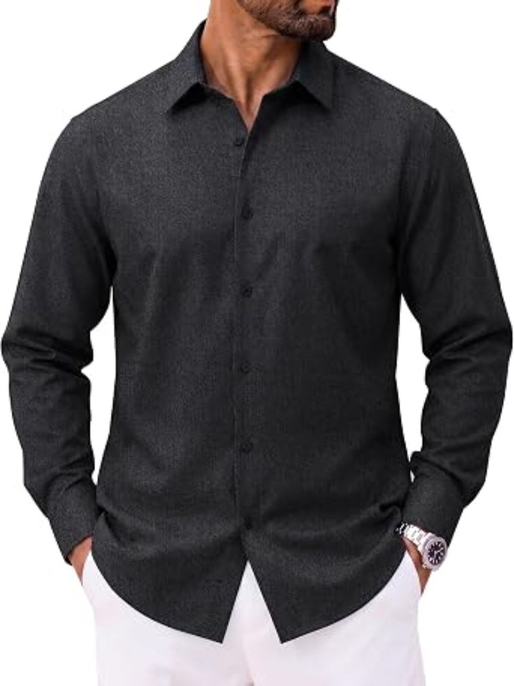 Casual Long Sleeve Button Down Denim Shirt (US Only)