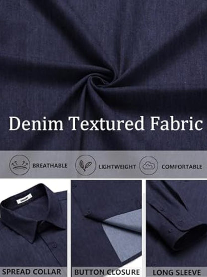 Casual Long Sleeve Button Down Denim Shirt (US Only)