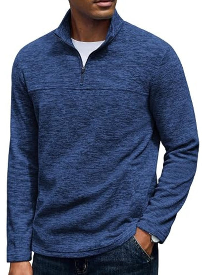 Fleece Quarter Zip Pullover Mock Neck Sweatshirt (US Only)